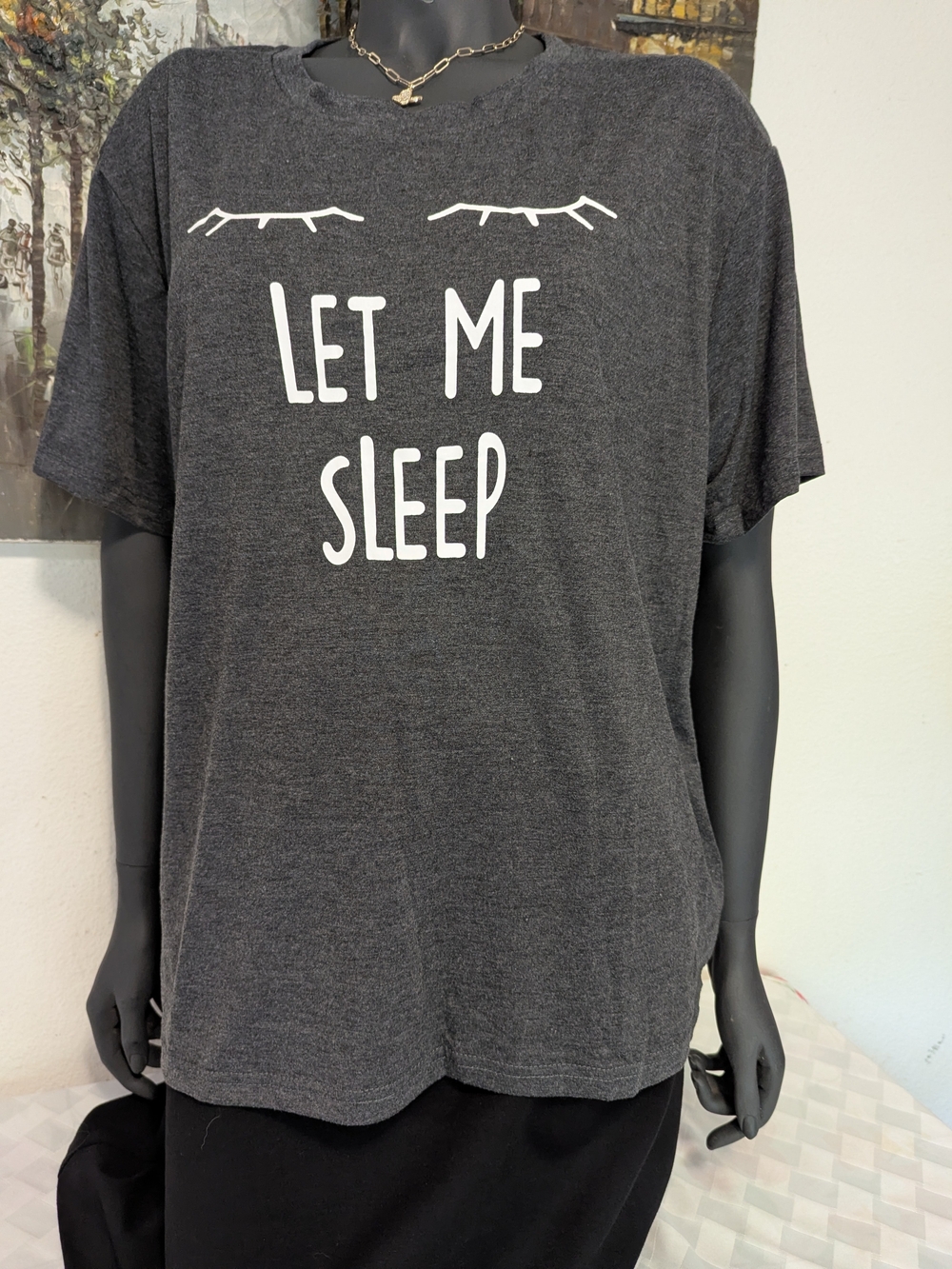 Let Me Sleep Graphic Tee - Charcoal Gray